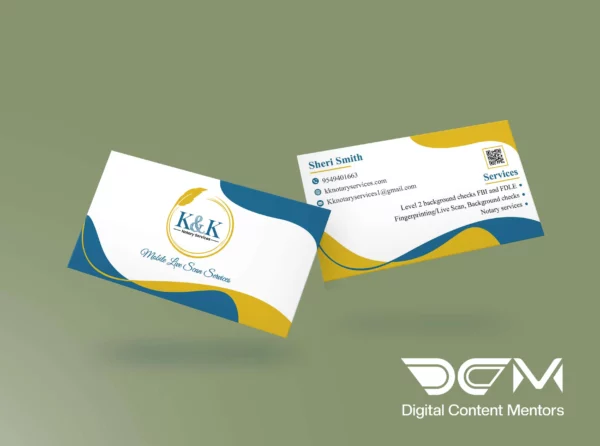 kk notary Business card Design